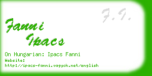 fanni ipacs business card